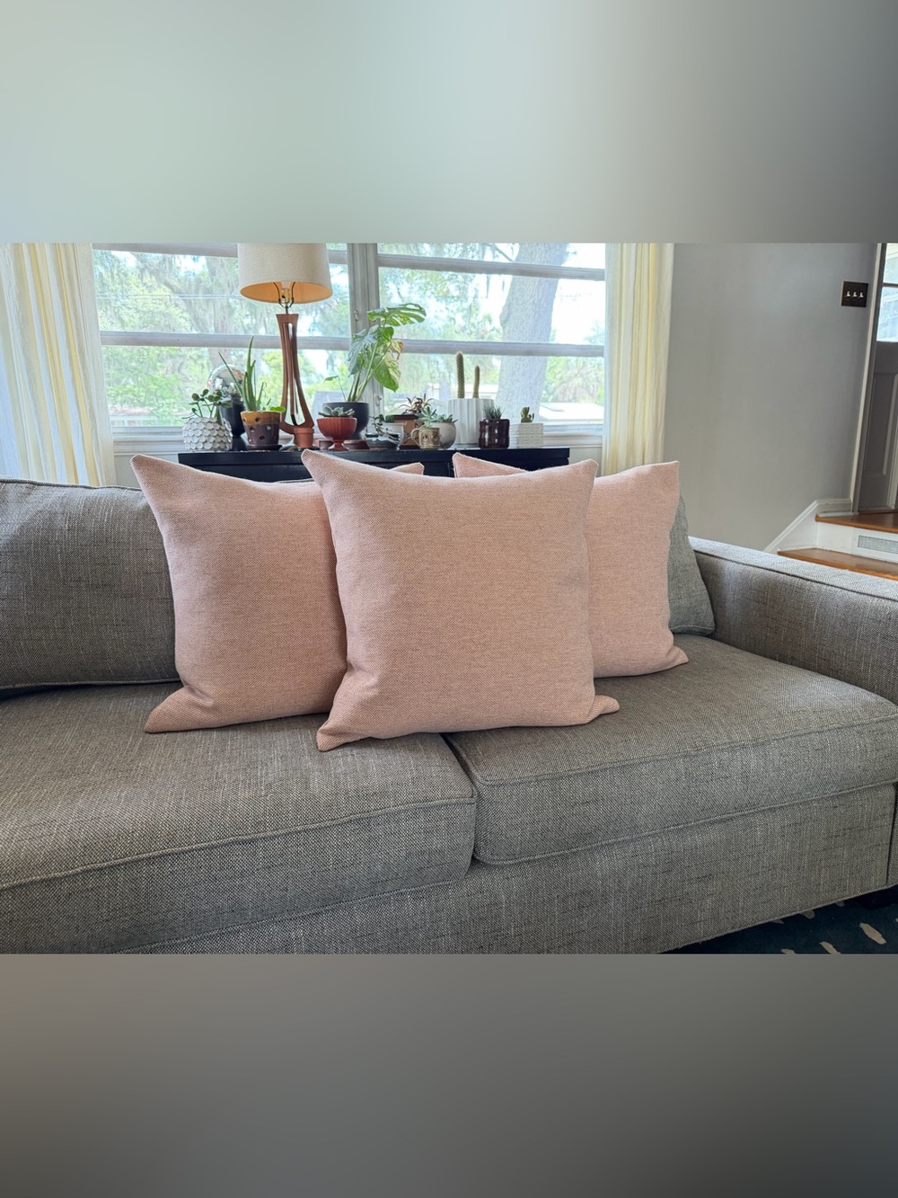 DWR Design Within Reach Dusty Blush Pillows Set of 3 Down Inserts